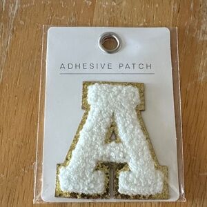 Alpha—Gold and White Adhesive Patch